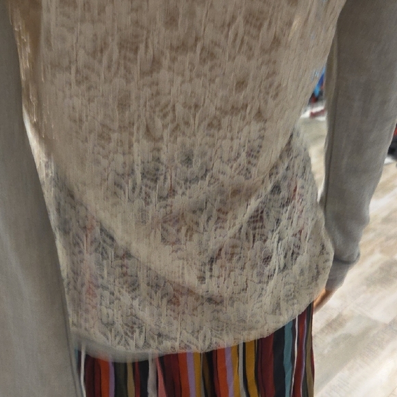 Maurices Light Gray Lace Sweatshirt - Picture 6 of 8